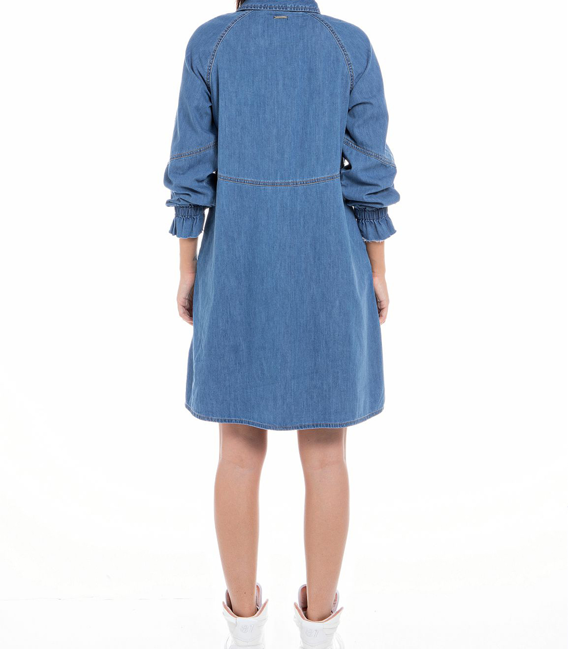 Rose Label Pack コットンシルクシャツドレス 詳細画像 ミディアムブルー 2